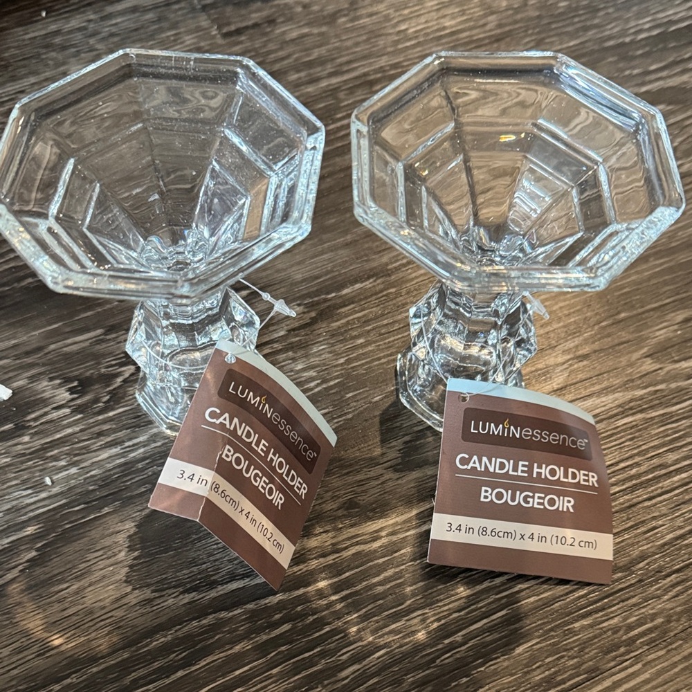 Luminess Crystal Clear Candle Holders